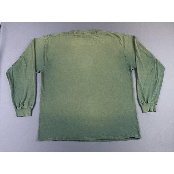 Rare Vintage Y2K Olive Forest Green Faded Longsleeve Shirt XL Streetwear Hype - Picture 2 of 15